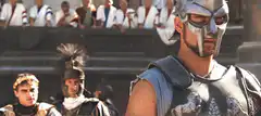 Gladiator Maximus stands stoic