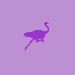 purple ostrich silhouette running