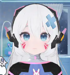 Anime girl with headphones and bunny shirt