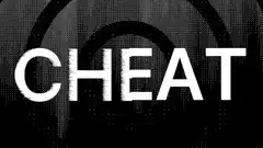 CHEAT and SLASH glitch text animation
