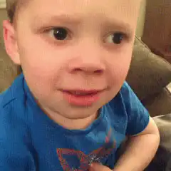 Toddler making a funny face