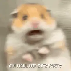 Hamster says oh hell no stay away