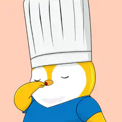 Pingu the chef waves