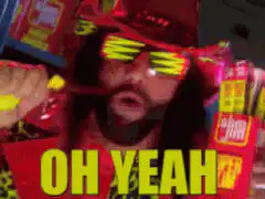 The Rock holding candy saying OH YEAH