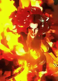 Phoenix rising from flames