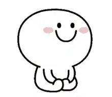 Smiling white blob character