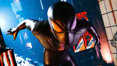 Black Spider-Man in rain