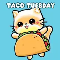 Cute cat holding a taco