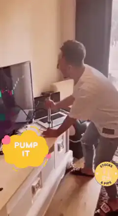man pumping stock chart