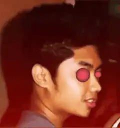 Man with laser eyes