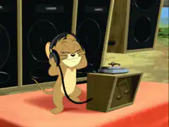 Jerry Mouse DJing with Headphones