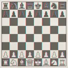 Chess game with anaglyph 3D effect