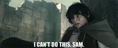 Frodo says I can't do this Sam