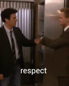 Barney and Marshall fist bump respect