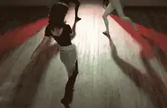 Woman dancing on a runway