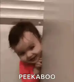 Baby playing peekaboo