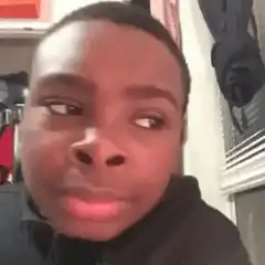 Boy making funny faces and screaming