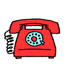 Red rotary phone drawing