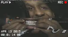 A$AP Rocky shows off his grillz