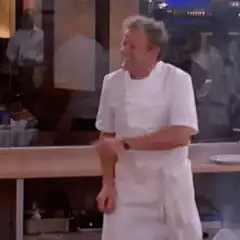 Gordon Ramsay laughing in kitchen