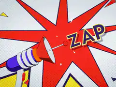 Pop art zap gun animation