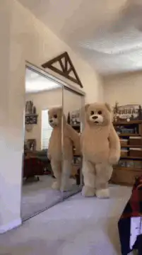 Ted bear dancing in a house
