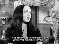 Morticia Addams romantic confession