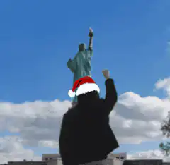 Matrix Statue of Liberty Santa