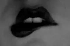 grainy black and white lips