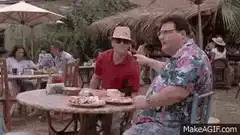 Jonah Hill points at Leonardo DiCaprio
