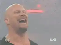Steve Austin laughing then serious