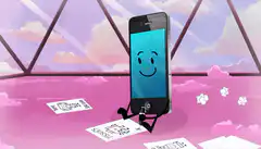 Smiling Phone Character Laughing