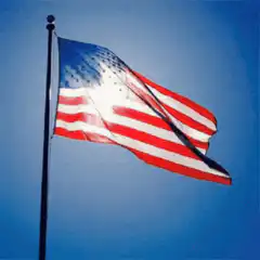 American flag waving in the wind