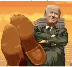 Donald Trump relaxing in office