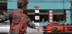 Marty McFly on a hoverboard