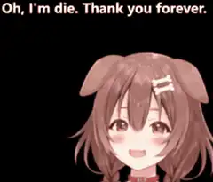 Anime girl laughing with text
