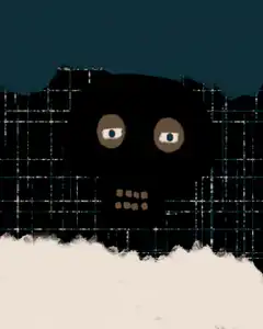 Black and beige skull animation