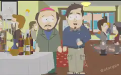Man sips wine at party