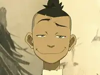Aang smirking with closed eyes