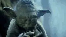 Yoda nodding and smiling