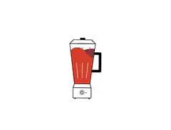 blender shaking with red liquid