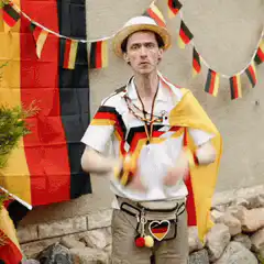 German fan dancing with pom poms