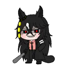 Chibi wolf character with bat