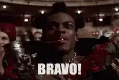 Man in top hat says bravo