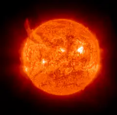 Solar flare eruption on the sun