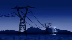 Lightning strikes power lines