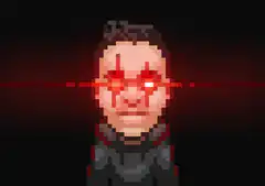 Pixel Art Man Laser Eyes