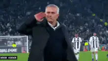 Jose Mourinho saluting on the sidelines