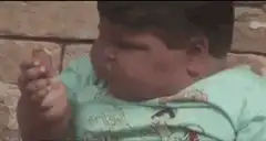 Baby eating a cookie