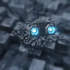futuristic car with glowing blue headlights